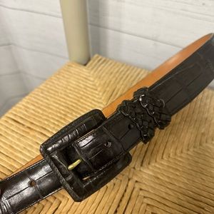 Brighton Black Leather Belt